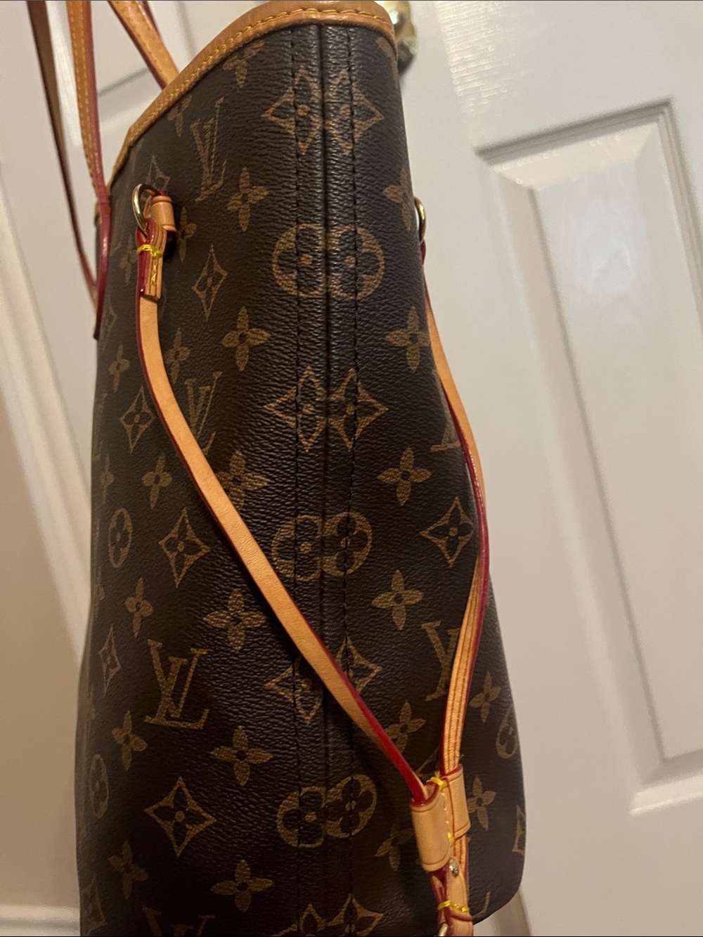 Brown Monogram Tote with Tan Trim - Picture 5 of 6